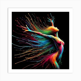 Abstract Colorful Woman Art Print