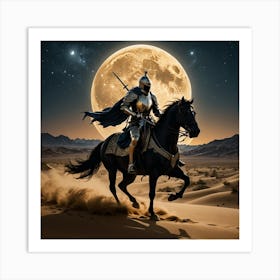 Knight On Horseback In The Desert Art Print