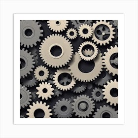 Gears Background 8 Art Print