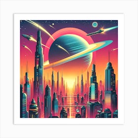 Futuristic City 12 Art Print