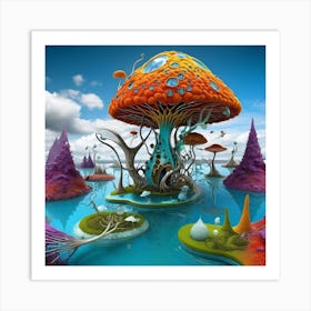 Mushroom Island 1 Art Print