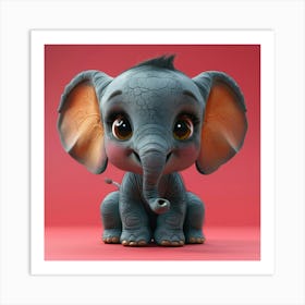 Cute Baby Elephant 1 Art Print