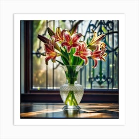 Lilies In A Vase 14 Art Print