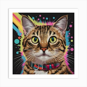 Cat Panting Art Print