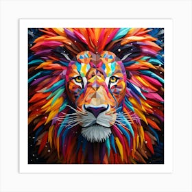 Colorful Lion 9 Art Print