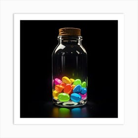 Glass Jar Of Candy Art Print