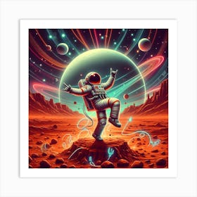 Astronaut In Space Art Print