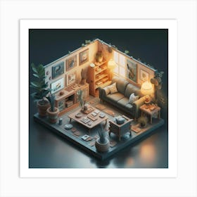 Isometric Art, house deream 3d 17 Art Print