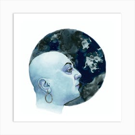 Blue Moon Portrait Art Print