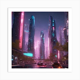 Futuristic Cityscape 181 Art Print