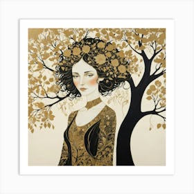 Gold Tree Art Print