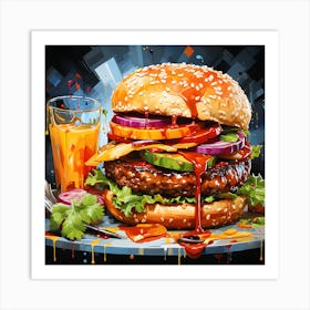 Modern Culinary Art Burgers Art Print