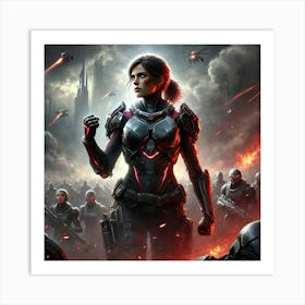 A Powerful Sci Fi Scene Showcasing Zoya Nightshade Indomitable Will Art Print