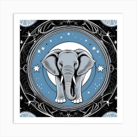 Elephant On The Moon Art Print