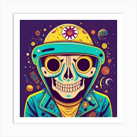 Space Skeleton Art Print