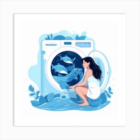 Ocean In A Washing Machine Art Print