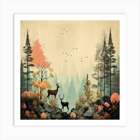 Deer In The Forest Art Print