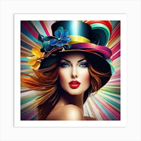 Girl In A Hat 5 Art Print