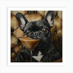 Frenchie With Espresso Martini 3 Art Print