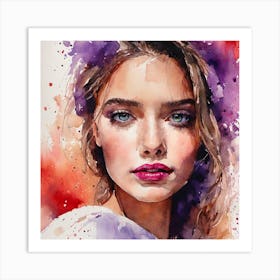 Watercolor Of A Woman 4 Art Print