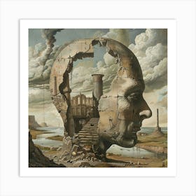 'The Head' Dream Oil Painting Art Print