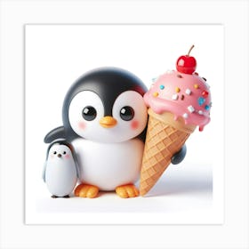 Ice Cream Penguin 1 Art Print