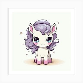 Kawaii Unicorn 14 Art Print