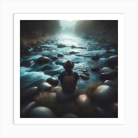 River In The Night Art Print