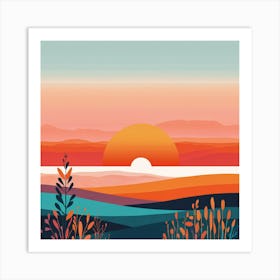 Sunset Landscape 3 Art Print