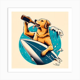 Dog Surfer Affiche