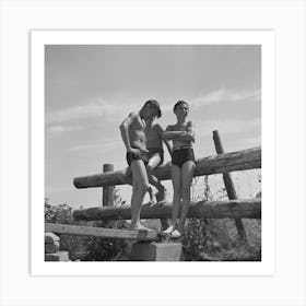 Untitled Photo, Possibly Related To Rupert, Idaho, Schoolboys In Swimming By Russell Lee Art Print