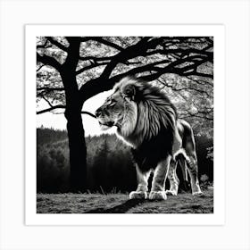 Lion In The Forest 4 Art Print