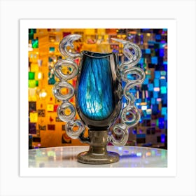 Blue Glass Vase Art Print