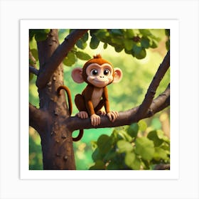 Monkey In The Tree 2 Art Print