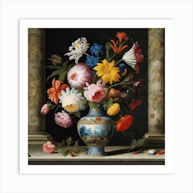 A Still Life Of Flowers In A Wanli Vase, Ambrosius Bosschaert the Elder 4 Art Print