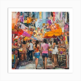 Hong Kong Market Art Print