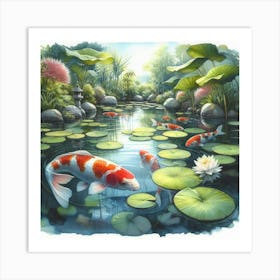 Koi Pond Art Print