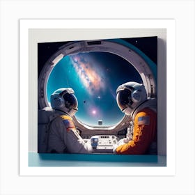 Astronauts In Space Art Print