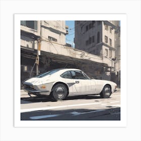 Black On White Car Vector Acrylic Painting Trending On Pixiv Fanbox Palette Knife And Brush Strok (14) Art Print