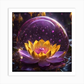 Lotus Flower In A Bubble Art Print