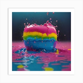 Rainbow Apple Art Print