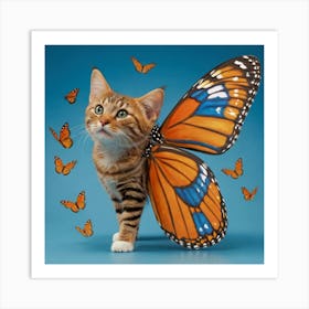 Butterfly Cat Art Print