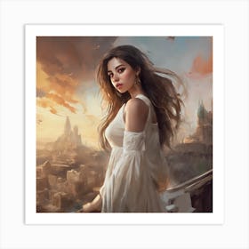 Girl In A White Dress 1 Art Print