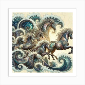 the horses of Poseidon Art Print