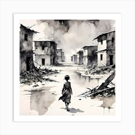 The Silent Scars of War: An Anti War Statement Art Print