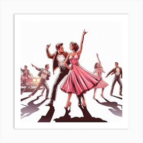 Dancers In A Car Art Print