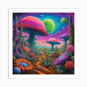 Psychedelic Mushrooms Art Print