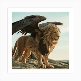 Majestic Griffin: The Lion-Eagle Hybrid Art Print