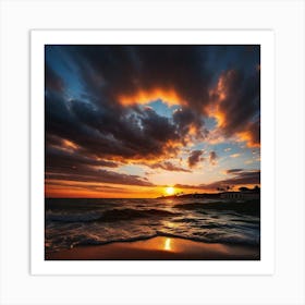 Sunset At The Beach 148 Art Print