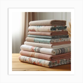 Stacked Blankets Art Print